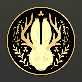 Jackalope Gold Foil Sticker