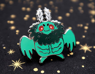 Retro Mothman Enamel Pin