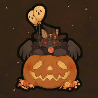 Mothman Pumpkin Sticker