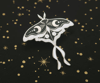 Sun & Moon Moth Enamel Pins